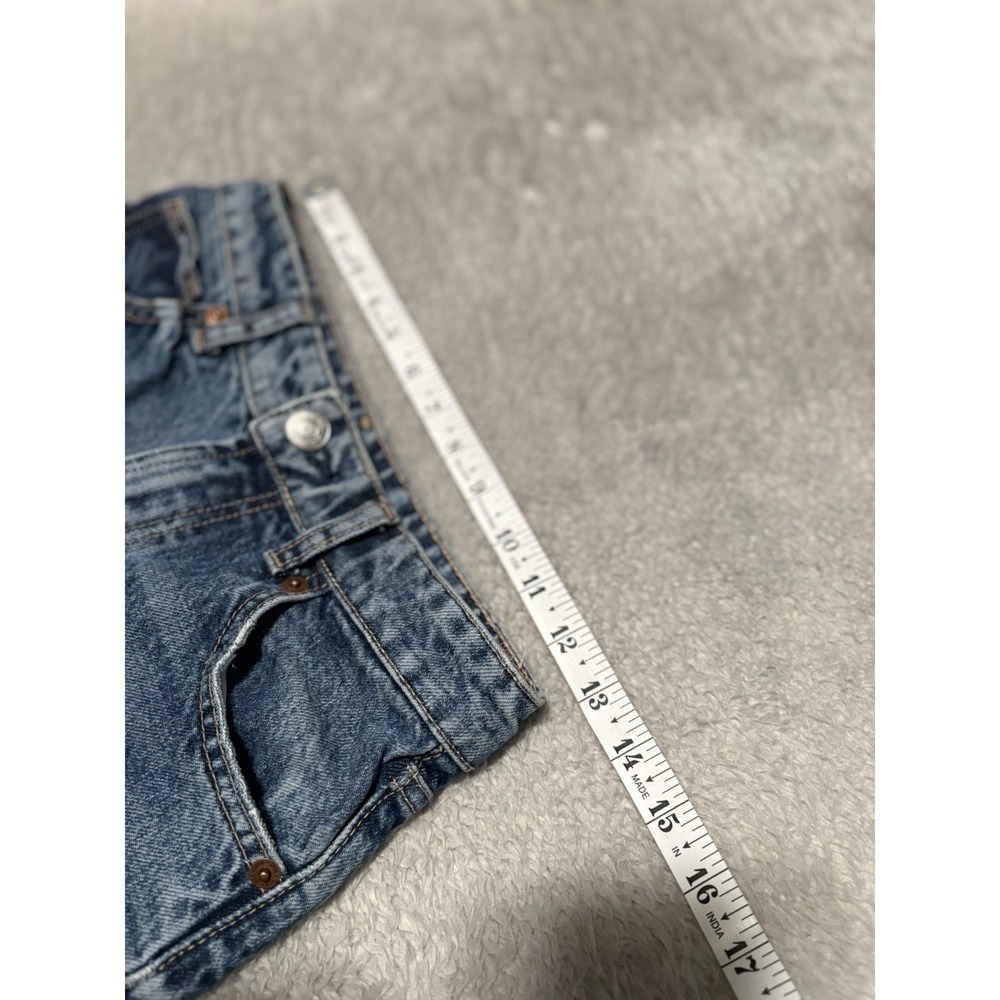 Zara High Waist Women's Blue Wide Leg Denim Jeans Distressed Size 2 26x34 - Picture 6 of 9